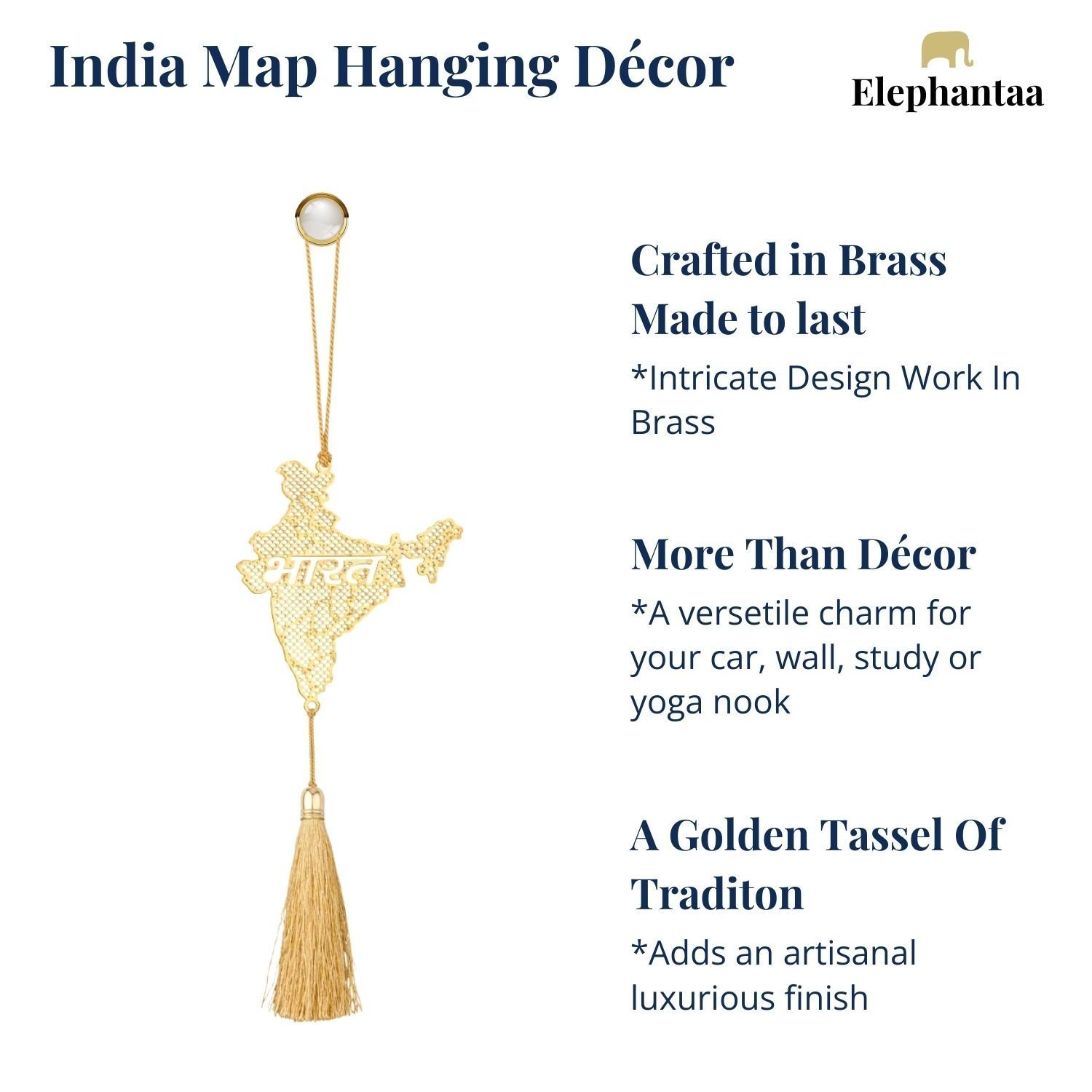 India Map with "Bharat" Hanging Decor - Image 3